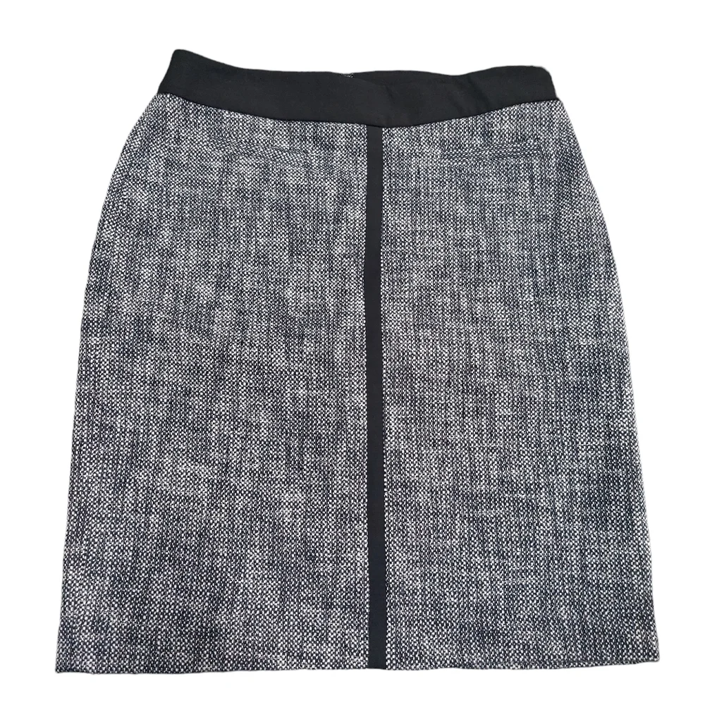 Talbots Black and White Tweed Midi Pencil Skirt- size 6
